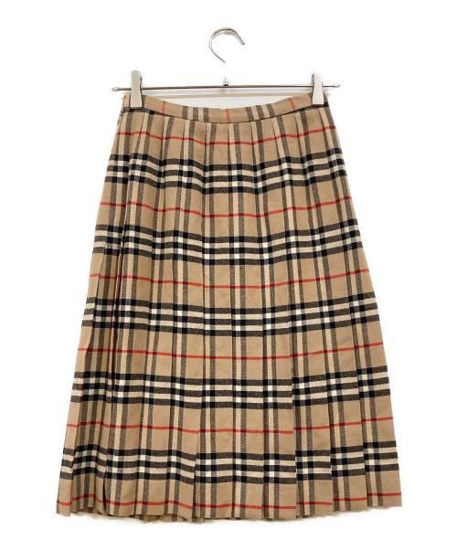 Burberry's（バーバリー）Burberry's (バーバリーズ) ノバチェックプリーツウールスカート ベージュ サイズ:9AB2の古着・服飾アイテム