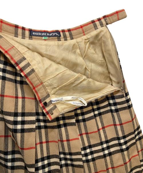 Burberry's（バーバリー）Burberry's (バーバリーズ) ノバチェックプリーツウールスカート ベージュ サイズ:9AB2の古着・服飾アイテム
