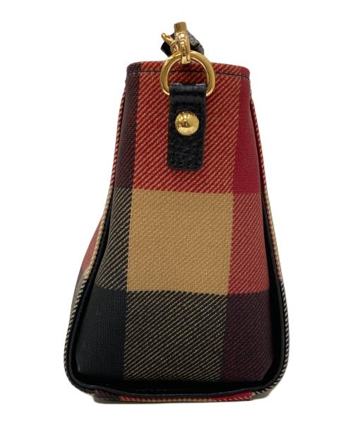 BLUE LABEL CRESTBRIDGE（ブルーレーベルクレストブリッジ）BLUE LABEL CRESTBRIDGE (ブルーレーベルクレストブリッジ) チェックショルダーバッグ ブラック×レッドの古着・服飾アイテム