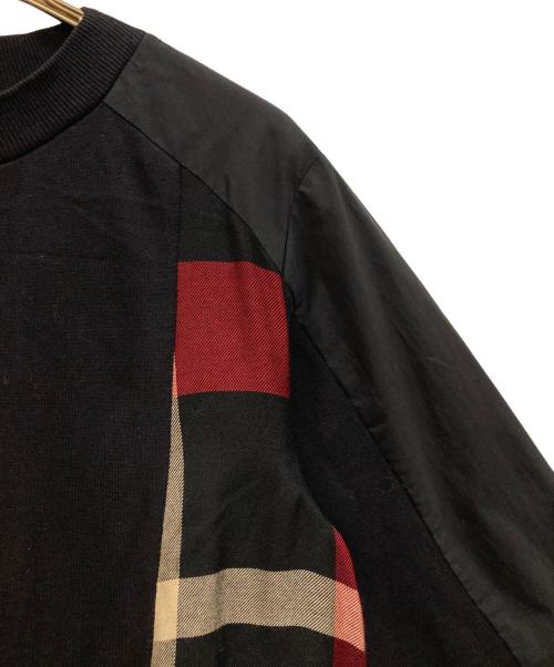 BLUE LABEL CRESTBRIDGE（ブルーレーベルクレストブリッジ）BLUE LABEL CRESTBRIDGE (ブルーレーベルクレストブリッジ) コンパクトドライ裏毛ドッキングワンピース レッド×ブラック サイズ:38の古着・服飾アイテム