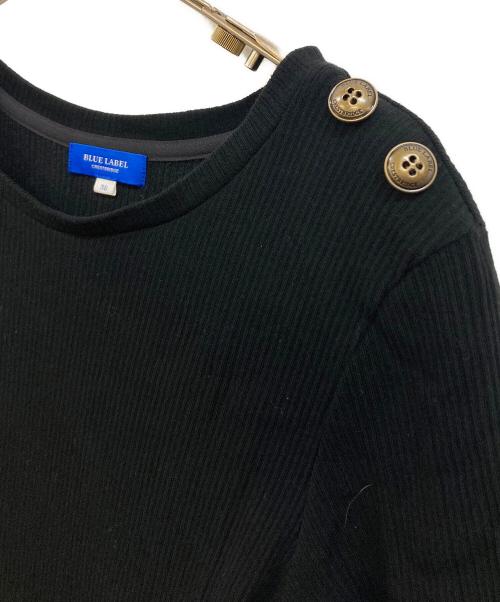 BLUE LABEL CRESTBRIDGE（ブルーレーベルクレストブリッジ）BLUE LABEL CRESTBRIDGE (ブルーレーベルクレストブリッジ) ストレッチテレココンビワンピース レッド×ブラック サイズ:38の古着・服飾アイテム