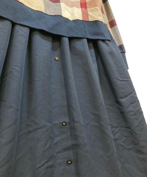 BLUE LABEL CRESTBRIDGE（ブルーレーベルクレストブリッジ）BLUE LABEL CRESTBRIDGE (ブルーレーベルクレストブリッジ) ドッキングワンピース ベージュ×ネイビー サイズ:36の古着・服飾アイテム