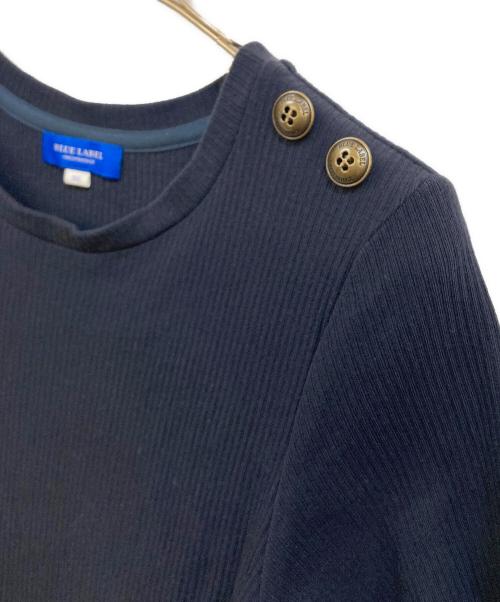 BLUE LABEL CRESTBRIDGE（ブルーレーベルクレストブリッジ）BLUE LABEL CRESTBRIDGE (ブルーレーベルクレストブリッジ) ストレッチテレココンビワンピース ネイビー サイズ:38の古着・服飾アイテム