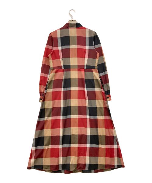 BLUE LABEL CRESTBRIDGE（ブルーレーベルクレストブリッジ）BLUE LABEL CRESTBRIDGE (ブルーレーベルクレストブリッジ) チェックワンピース レッド サイズ:38の古着・服飾アイテム
