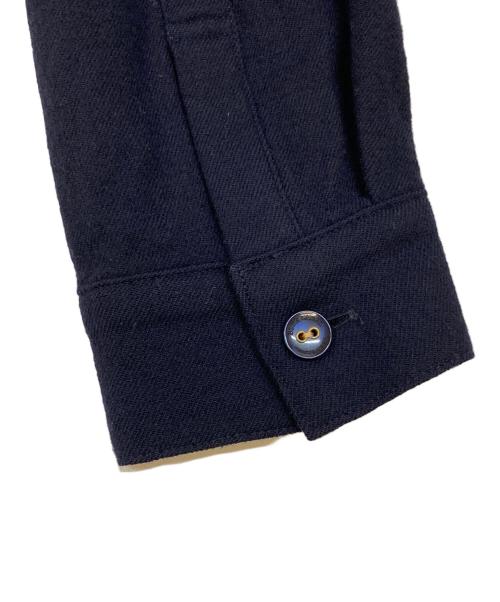 BLUE LABEL CRESTBRIDGE（ブルーレーベルクレストブリッジ）BLUE LABEL CRESTBRIDGE (ブルーレーベルクレストブリッジ) サイドチェック切替タックシャツワンピース ネイビー サイズ:36の古着・服飾アイテム