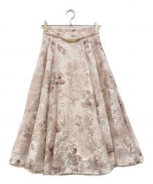 CELFORD（セルフォード）の古着「ベルト付きフラワープリントスカート」｜ピンク