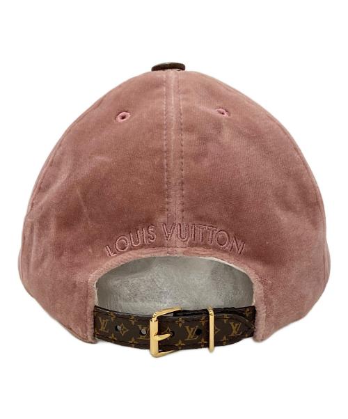LOUIS VUITTON（ルイ ヴィトン）LOUIS VUITTON (ルイ ヴィトン) LV タッチ クルーザーベルベットキャップ ピンクの古着・服飾アイテム