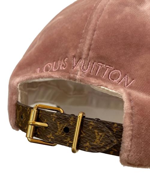 LOUIS VUITTON（ルイ ヴィトン）LOUIS VUITTON (ルイ ヴィトン) LV タッチ クルーザーベルベットキャップ ピンクの古着・服飾アイテム