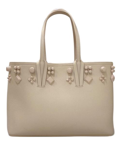 Christian Louboutin（クリスチャン・ルブタン）Christian Louboutin (クリスチャン・ルブタン) CABATA カバタ スタッズレザートートバッグ ベージュの古着・服飾アイテム