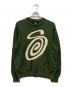 stussy（ステューシー）の古着「CURLY S SWEATER」｜グリーン