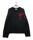 AMI Alexandre Mattiussiアミアレクサンドルマテュッシ）の古着「メリノウールフェルトニット セーター」｜ブラック