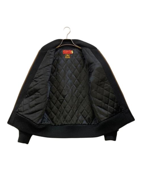 INDIAN MOTORCYCLE（インディアンモーターサイクル）INDIAN MOTORCYCLE (インディアンモーターサイクル) レザー×メルトン スタジャン ブラック サイズ:Mの古着・服飾アイテム