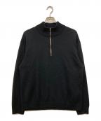 ATONエイトン）の古着「WOOL WASHI HALF ZIP SWEATER」｜ブラック