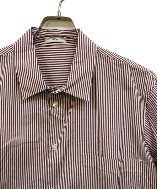 ATON（エイトン）ATON (エイトン) ストライプシャツ レッド サイズ:04の古着・服飾アイテム