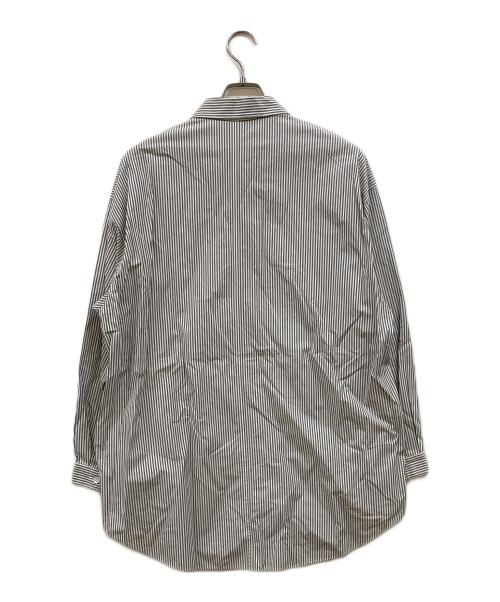 ATON（エイトン）ATON (エイトン) ストライプオーバサイズシャツ グレー サイズ:02の古着・服飾アイテム