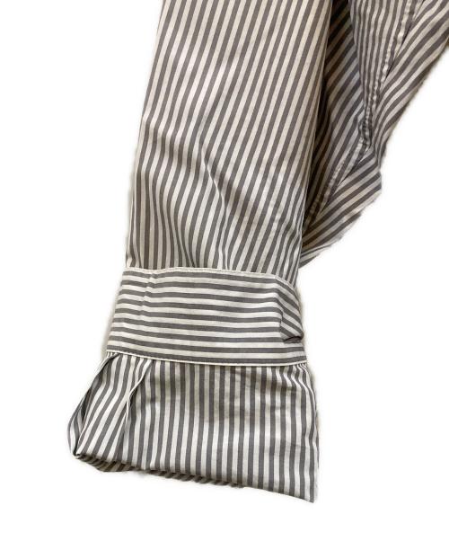 ATON（エイトン）ATON (エイトン) ストライプオーバサイズシャツ グレー サイズ:02の古着・服飾アイテム