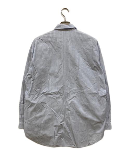 ATON（エイトン）ATON (エイトン) B/シュリンクボードオーバーサイズストライプシャツ ブルー サイズ:02の古着・服飾アイテム