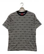 SUPREMEシュプリーム）の古着「Logo Stripe S/S Top」｜ホワイト×ブラック