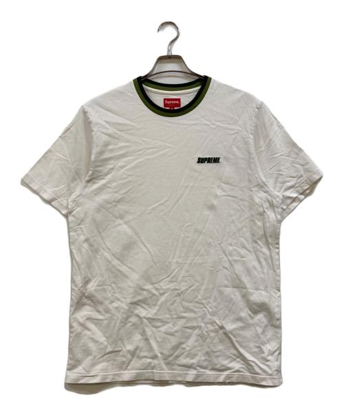 SUPREME（シュプリーム）SUPREME (シュプリーム) Split Rib S/S TOP グリーン×ホワイト サイズ:Ｍの古着・服飾アイテム