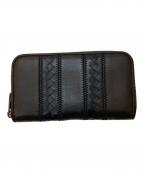 BOTTEGA VENETAボッテガベネタ）の古着「イントレチャー ジップラウンドウォレット」｜ネイビー×ブラウン