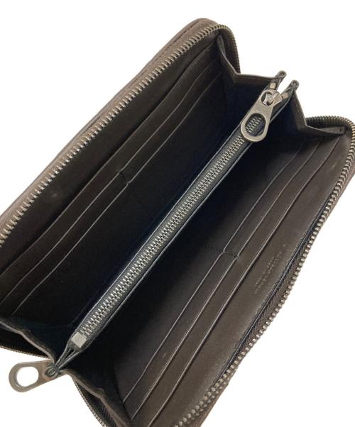 BOTTEGA VENETA（ボッテガベネタ）BOTTEGA VENETA (ボッテガベネタ) イントレチャー ジップラウンドウォレット ネイビー×ブラウンの古着・服飾アイテム