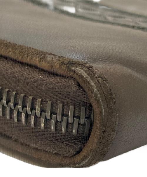 BOTTEGA VENETA（ボッテガベネタ）BOTTEGA VENETA (ボッテガベネタ) イントレチャー ジップラウンドウォレット ネイビー×ブラウンの古着・服飾アイテム