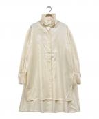 CABANキャバン）の古着「ウールツイル ハイネックロングシャツ」｜ベージュ