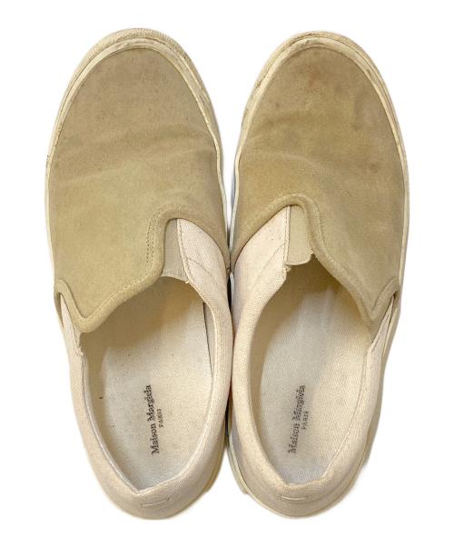 Maison Margiela（メゾンマルジェラ）Maison Margiela (メゾンマルジェラ) スウェードキャンバススリッポン ベージュ サイズ:39 1/2の古着・服飾アイテム