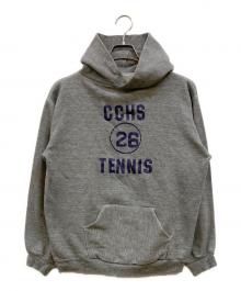 RUSSELL ATHLETIC（ラッセルアスレチック）の古着「3段プリントプルオーバーパーカー」｜グレー