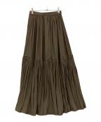 MUSE de Deuxieme Classeミューズ ドゥーズィエム クラス）の古着「Gather Maxi スカート」｜ベージュ
