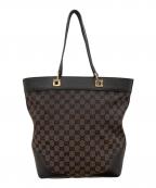 GUCCIグッチ）の古着「GGキャンバス レザーコンビトートバッグ」｜ブラウン