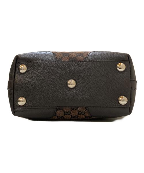 GUCCI（グッチ）GUCCI (グッチ) GGキャンバス レザーコンビトートバッグ ブラウンの古着・服飾アイテム