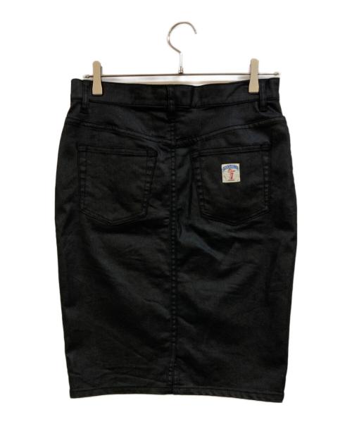 ok.soon（オクスン）ok.soon (オクスン) PICCADILLY (ピカデリー) コーティングデニムミドルスカート ブラック サイズ:3の古着・服飾アイテム