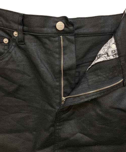 ok.soon（オクスン）ok.soon (オクスン) PICCADILLY (ピカデリー) コーティングデニムミドルスカート ブラック サイズ:3の古着・服飾アイテム