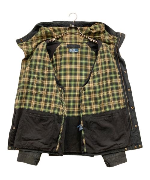 POLO RALPH LAUREN（ポロ・ラルフローレン）POLO RALPH LAUREN (ポロ・ラルフローレン) 裏地チェック オイルドマウンテンパーカー ブラック サイズ:下記参照の古着・服飾アイテム