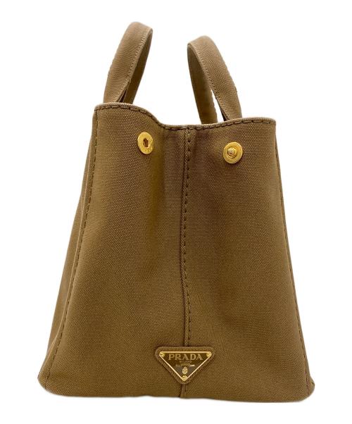 PRADA（プラダ）PRADA (プラダ) カナパM 2WAYキャンバスショルダーバッグ ブラウンの古着・服飾アイテム