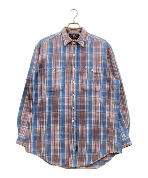 RRL（ダブルアールエル）RRL (ダブルアールエル) フランネルシャツ ブルー サイズ:Ｍの古着・服飾アイテム