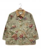 COLDWATER CREEKコールドウォーター・クリーク）の古着「ボタニカルフラワー カバーオール」｜グリーン