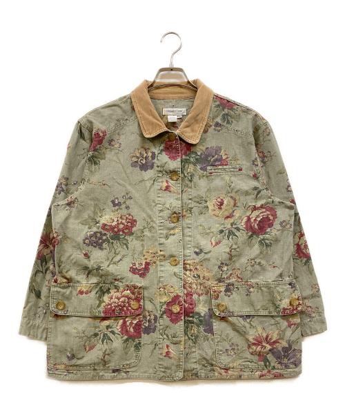 COLDWATER CREEK（コールドウォーター・クリーク）COLDWATER CREEK (コールドウォーター・クリーク) ボタニカルフラワー カバーオール グリーン サイズ:PXLの古着・服飾アイテム