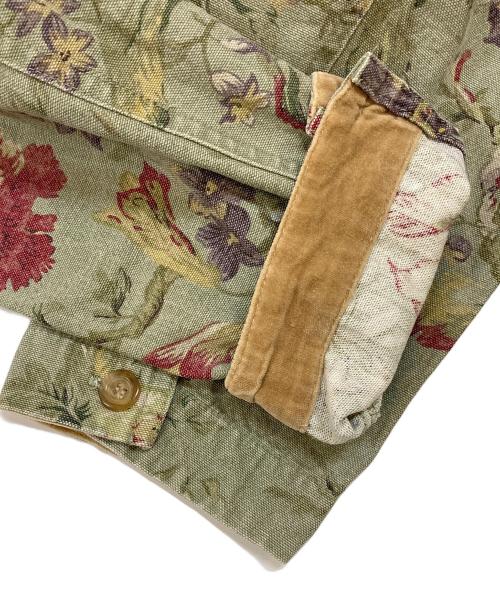 COLDWATER CREEK（コールドウォーター・クリーク）COLDWATER CREEK (コールドウォーター・クリーク) ボタニカルフラワー カバーオール グリーン サイズ:PXLの古着・服飾アイテム