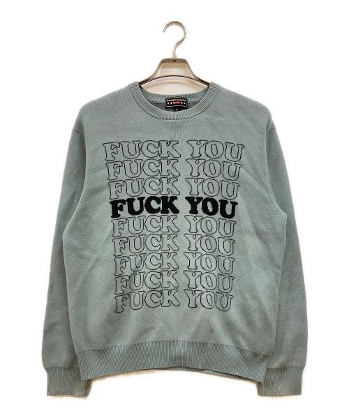 SUPREME（シュプリーム）SUPREME (シュプリーム) Hysteric Glamour (ヒステリックグラマー) 17AW Fuck You Sweater ブルー サイズ:Sの古着・服飾アイテム