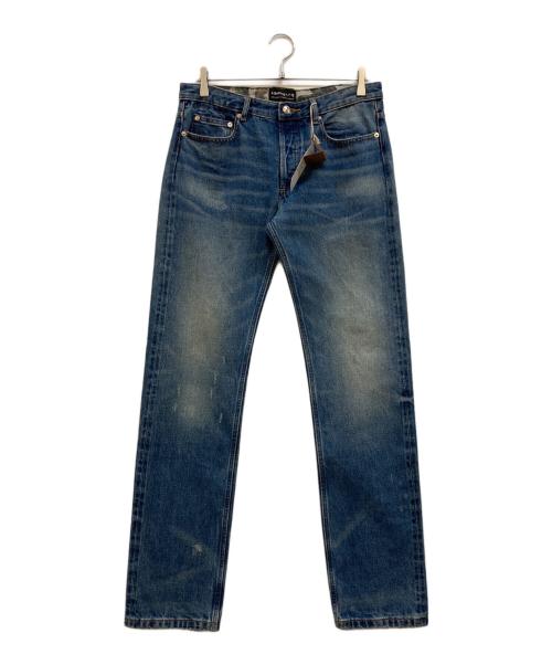 A BATHING APE（ア ベイシング エイプ）A BATHING APE (ア ベイシング エイプ) A.P.C. (アーペーセー) カモフラ切替 セルビッチデニムパンツ インディゴ サイズ:W31 未使用品の古着・服飾アイテム