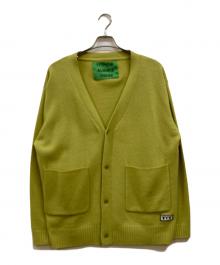 TTT MSW（ティー モダンストリートウェア）の古着「フラワーボタン ニットカーディガン」｜イエロー