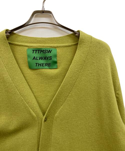 TTT MSW（ティー）TTT MSW (ティー) フラワーボタン ニットカーディガン イエロー サイズ:Lの古着・服飾アイテム