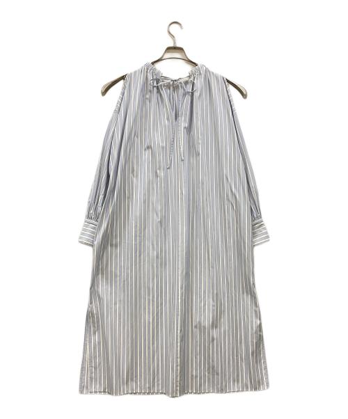 TOMORROW LAND（トゥモローランド）TOMORROW LAND (トゥモローランド) ストライプシャツワンピース ホワイト×ブルー サイズ:34の古着・服飾アイテム