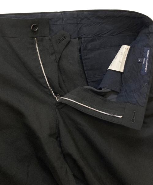 COMME des GARCONS HOMME（コムデギャルソン オム）COMME des GARCONS HOMME (コムデギャルソン オム) ウールポリエステルホップサックトラウザーズ ブラック サイズ:Lの古着・服飾アイテム