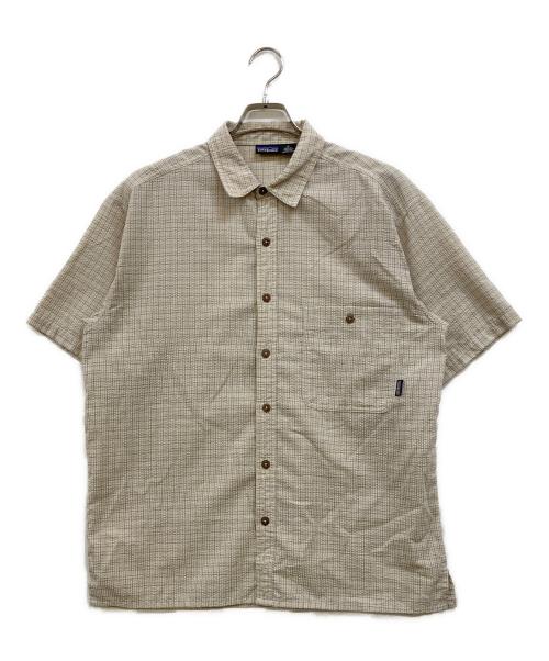 Patagonia（パタゴニア）Patagonia (パタゴニア) チェックシアーサッカーシャツ ベージュ×イエロー サイズ:Ｍの古着・服飾アイテム