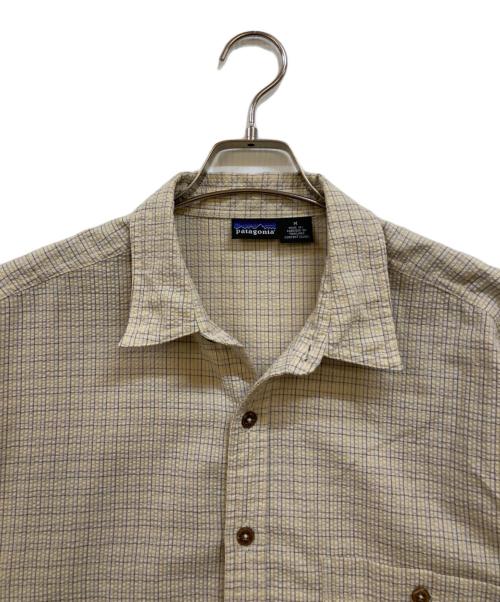 Patagonia（パタゴニア）Patagonia (パタゴニア) チェックシアーサッカーシャツ ベージュ×イエロー サイズ:Ｍの古着・服飾アイテム