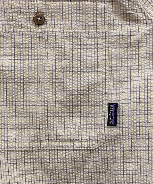 Patagonia（パタゴニア）Patagonia (パタゴニア) チェックシアーサッカーシャツ ベージュ×イエロー サイズ:Ｍの古着・服飾アイテム
