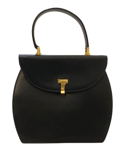 TIFFANY & Co.（ティファニー）TIFFANY & Co. (ティファニー) T字金具 レザーワンハンドルバッグ ブラックの古着・服飾アイテム